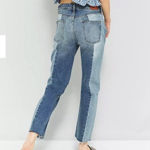 BDG Jessyse 2 tone colorblock straight leg spliced jeans. Size 27/32